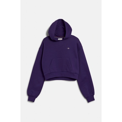 Gant Shield Cropped Sweat Hoodie Pansy Purple