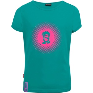 TROLLKIDS Детска тениска Trollkids Girls Logo T T-shirt - Smaragd / Rubine Red - размер 116 (EU) (704-1557-0715)