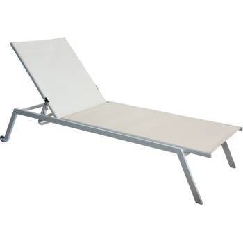 Horecano HG-Метален шезлонг 4-позиционен БЕЖОВ с колелца 70x197, 5xh34, 5cm (40574TB-ST-WHEEL-BEIGE) (0195333)