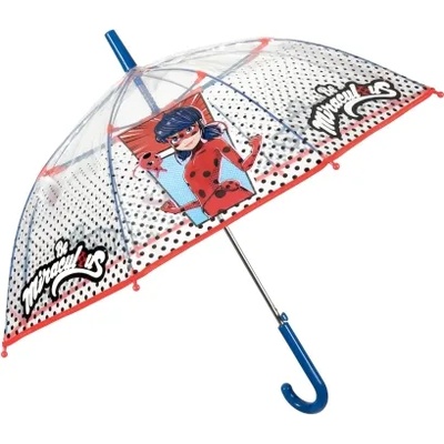 Детски автоматичен чадър Perletti Kids Miraculous Ladybug 75268, Прозрачен