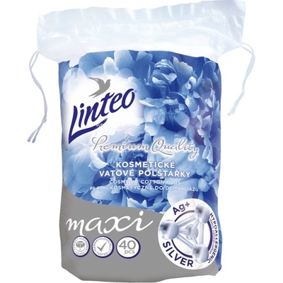 Linteo Premium Maxi тампони за почистване на грим Silver 40 бр