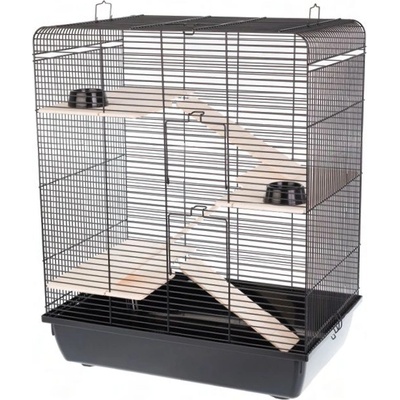 INTER-ZOO Pet Products Клетка за гризачи Remy + wood 58 x 38 x 71, 5 cm ЧЕРНА