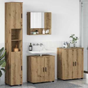 vidaXL Комплект мебели за баня 4 бр. Дъб 61 x 35 x 64 см (3393012)