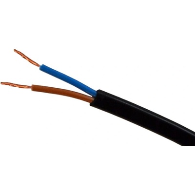 Cabletech Kábel OMY dvojlinka 2x0,75mm plochý čierny 1m