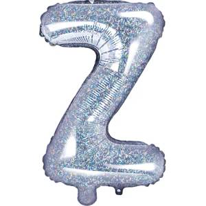 PartyDeco Балон от фолио Mini - Буква Z 35см холографичен