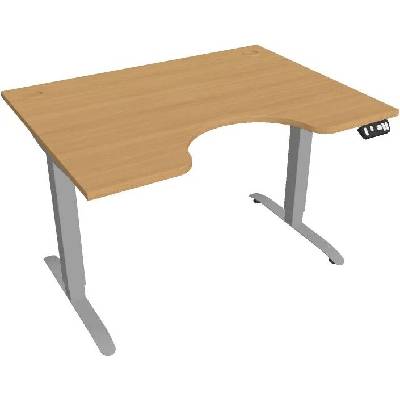 Hobis Office Pro psací stůl Motion MS ERGO 2 Šířka: 120 cm, Barva desky: buk, Barva kovu: šedá RAL 9006 Šířka 120-180 cm / 27 barevných variant