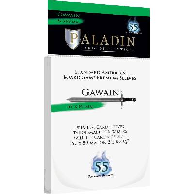 Протектори за карти Paladin Card Protection - Gawain, Standard American, 57 x 89 mm (55 бр. ) (PALGAWCLR1)