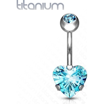 Šperky4U piercing do pupíku srdce titan TIT1058-Q