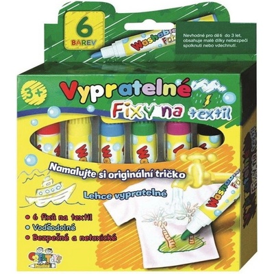 Fixky na textil vyprateľné 6 ks v krabičke