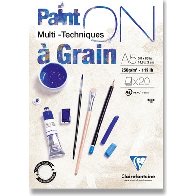 Clairefontaine Paint'ON Grain - blok - A5, 20 listů, 250 g