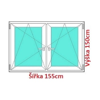 Soft Dvojkrídlové plastové okno 155x150 cm, OS+OS, so stĺpikom
