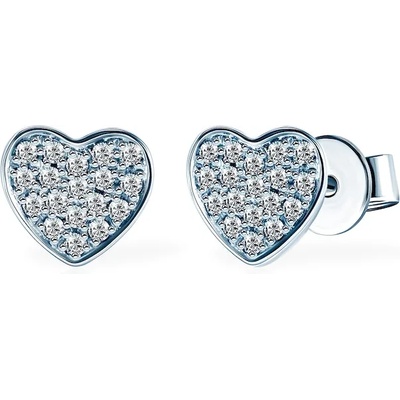 SAVICKI Heart обеци: бяло злато. диаманти