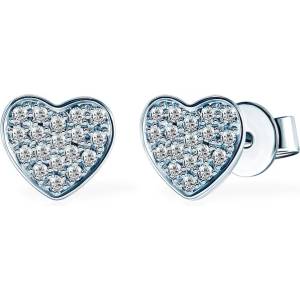 SAVICKI Heart обеци: бяло злато. диаманти