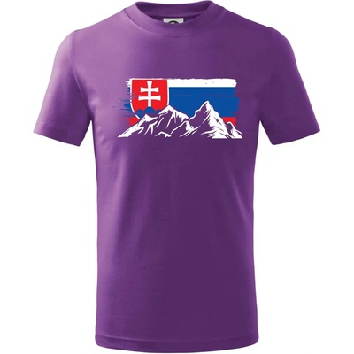 Slovenské hory tričko detské fialová