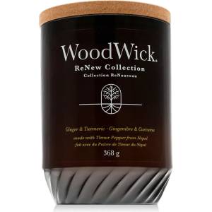 WoodWick ReNew Collection Tomato Leaf & Basil Ароматна свещ 368 g тип Ginger & Turmeric