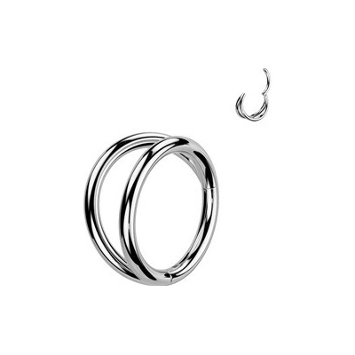 Šperky4U dvojitý segment kruh helix cartilage tragus piercing TITAN TIT1443-1006