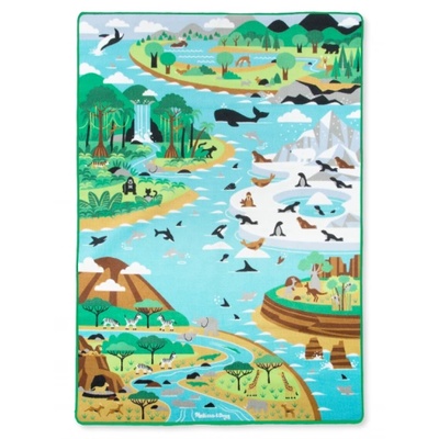 Melissa & Doug - Килимче за игра - Джъмбо - Животните в различните континенти (15192)