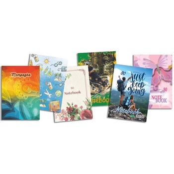 Image 1 of Екобелан Тетрадка А4 с метален гребен, 80 листа, ред, весникарска хартия