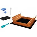 Sand Tropic Dřevěné pískoviště s lavičkami 120x120cm přírodní