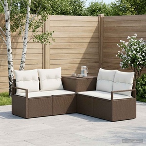 vidaXL Комплект дивани 5 бр. Кафяв и кремаво бял 177 x 177 x 85 см (3447794)