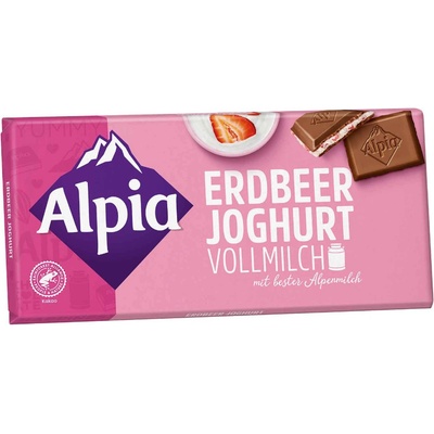 Alpia alpská mléčná s jogurtem a jahodami 100 g