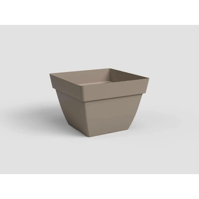 Artevasi Květináč CAPRI čtvercový 35cm plast šedá matte taupe