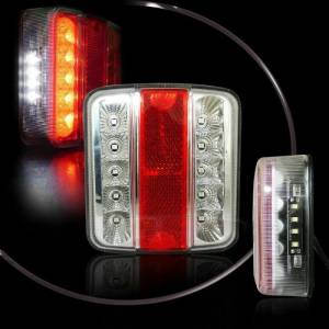  Универсален LED Диоден стоп задна светлина с 4 функции 12V с крушки 106 x 197 мм. Е-Мark Е4