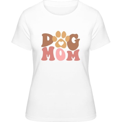 Premium Tričko Dizajn Psia mama s labkou Biela