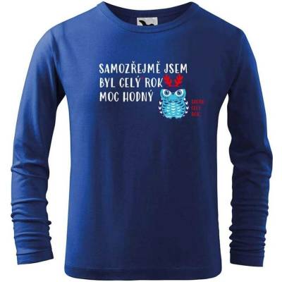Dobrý triko Dětské vánoční triko Byl jsem hodný Královská modrá