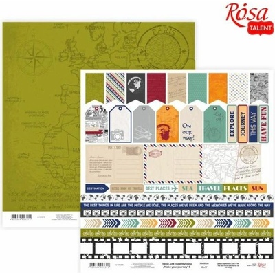Rosa Scrapbookingové papíry 30,48 x 30,48 cm Make your journey - No. 6
