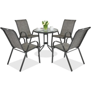 Garden Point Метална градинска мебел Modena за 4 човека с масичка Garden Point сива (GAP474-4)