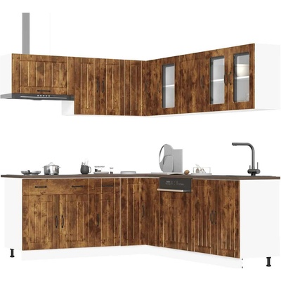 vidaXL Комплект кухненски шкафове от 11 части Lucca, инженерно дърво (3314926)