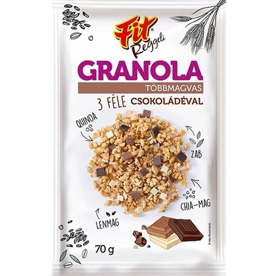 Fit Granola viaczrnná 3 druhy čokolády 70g