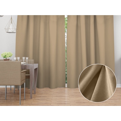Biante Zamatový záves Velvet Prémium SVP-045 Kávovo béžový - šírka 270 cm 270x220 cm