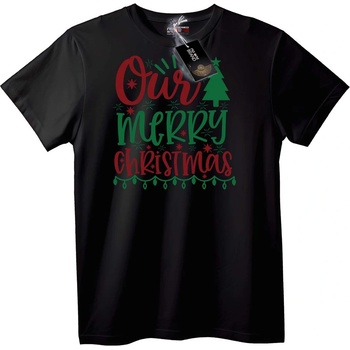 NOONEBRAND Тениска Нашата Весела Коледа - 4XL, Black