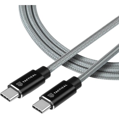 Tactical Здрав кевларен USB-C към USB-C кабел за устройства с USB-C порт (100 cm) - Tactical Fast Rope Kevlar USB-C to USB-C Charging Cable 100W (сив)