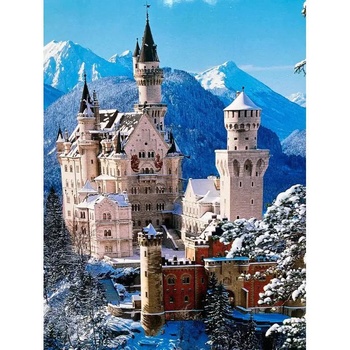 Norimpex - Puzzle Diamant painting: Neuschwanstein Castle in winter 30x40 cm - 1 - 39 piese