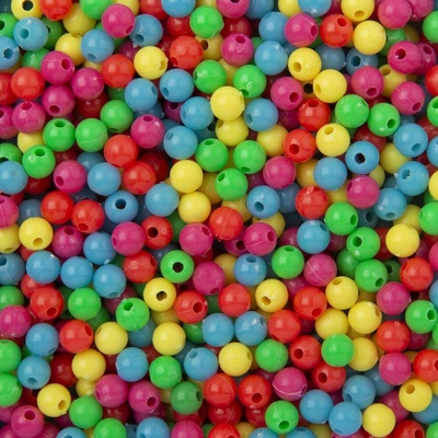 Manumi Plastové korálky mix barevných kuliček 6mm - 500 g