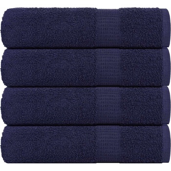 vidaXL Кърпи за душ FROGN 4 бр. тъмносини 70x140 см 360 г/м2 (136786)