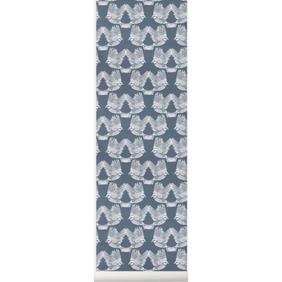 Ferm Living Тапет Birds тъмнозелен (183)