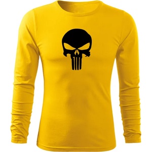 DRAGOWA FIT-T Тениска с дълъг ръкав Punisher, жълта, 160 г/м2 (5607)