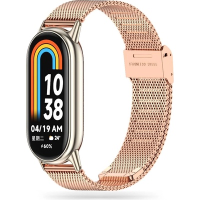 Стоманена верижка за смарт часовник Xiaomi Smart Band 8 / 9 / NFC от Tech-Protect MilaneseBand - Rose Gold (9490713935163)