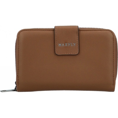 MaxFly Trendy dámská koženková peněženka Engli hnědá