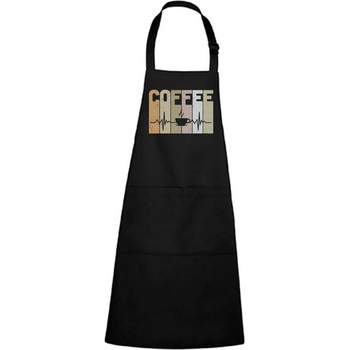 Dobrý Triko Zástěra s potiskem Tep srdce coffee Černá