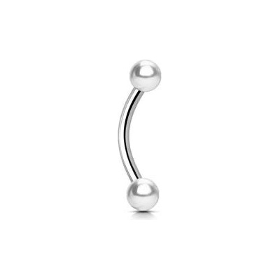 Šperky4U piercing do obočí perličky bílé, kuličky OB1090W-12104