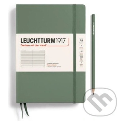 Leuchtturm1917 Zápisník Olive Medium A5 linkovaný – Zboží Dáma