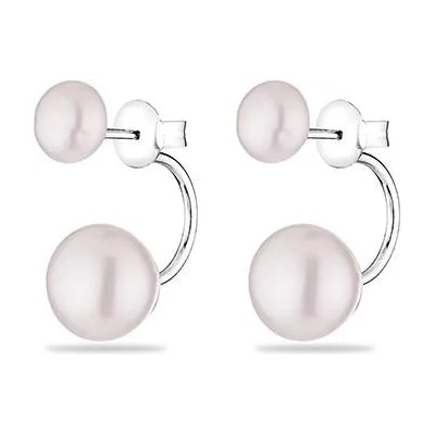 Swan Сребърни обици със сладководни бели перли CA5048E Swan