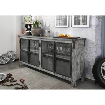 Bighome - STEEL Příborník Mango 180x40x90 šedý, lakovaný