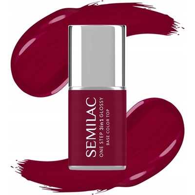 Hybridní lak 3v1 Semilac One Step Glossy 7ml S570 Dark Raspberry