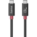 Hama Кабел USB-C към USB-C Hama, USB4, 80 GB/s, 1m, 240 W, черен (HAMA-200799)